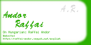 andor raffai business card